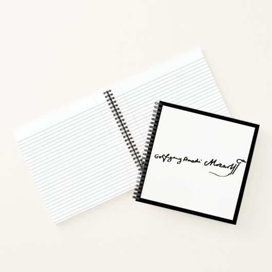 Wolfgang Amadeus Mozart Signatur Notizblock (Innenseite)