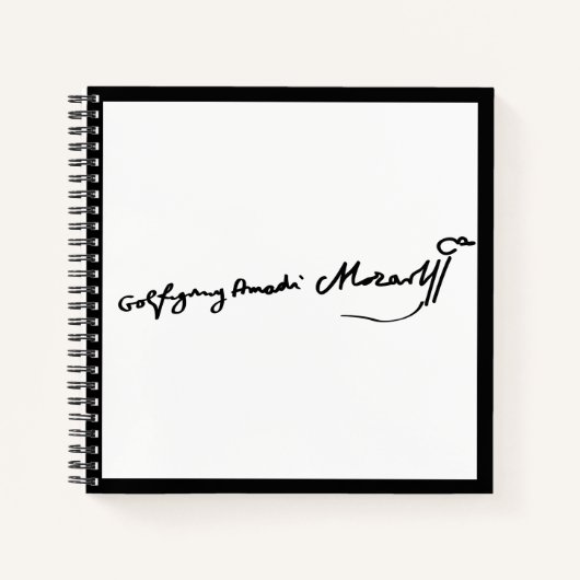 Wolfgang Amadeus Mozart Signatur Notizblock (Vorderseite)