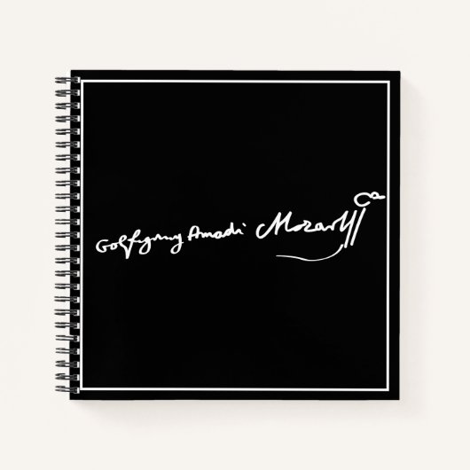 Wolfgang Amadeus Mozart Signatur Notizblock (Vorderseite)