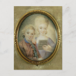 Wolfgang Amadeus Mozart und seine Schwester Postkarte