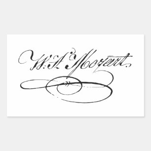 Wolfgang Amadeus Mozart Unterschrift Autogramm kla Rechteckiger Aufkleber