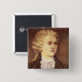 Wolfgang Amadeus Mozart während sein bleibe Button (Vorne & Hinten)