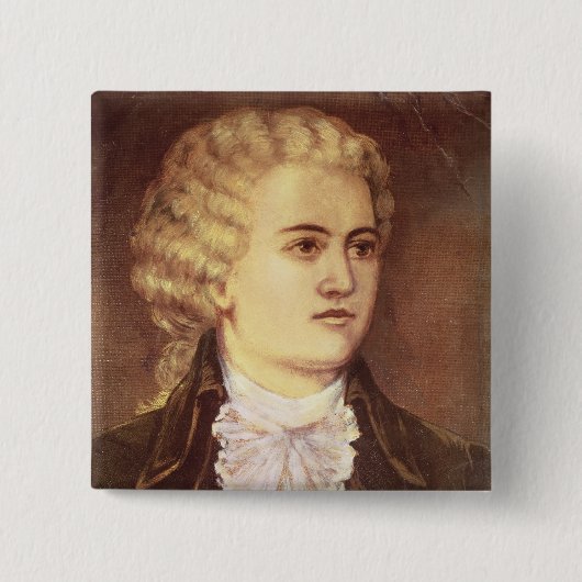 Wolfgang Amadeus Mozart während sein bleibe Button (Vorderseite)