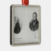 Wolfgang Amedeus Mozart und Ferdinando Paer Silbernes Ornament (Rechts)