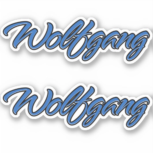 Wolfgang Name blue Aufkleber Sticker Stickerset (Vorderseite)