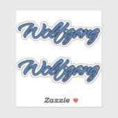 Wolfgang Name blue Aufkleber Sticker Stickerset (Blatt)
