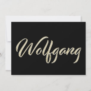 Wolfgang Name white gold Handwriting Karte