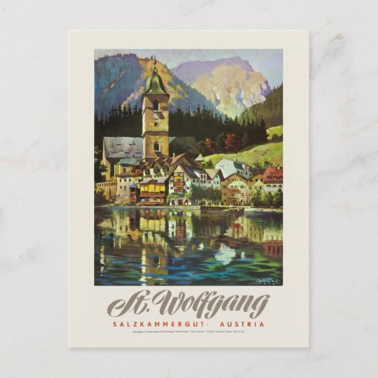 Wolfgang Salzkammergut Vintage Poster 1936 Postkarte (Vorderseite)