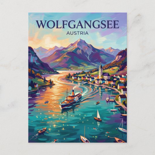 Wolfgangsee Österreich Postkarte (Vorderseite)