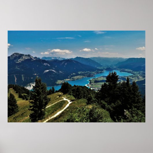 Wolfgangsee und Berge Poster (Vorne)