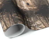 Wolfgeist im Holz Geschenkpapier (Rolleneckpunkt)