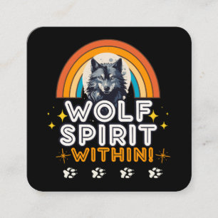Wolfgeist Innen Quadratische Visitenkarte