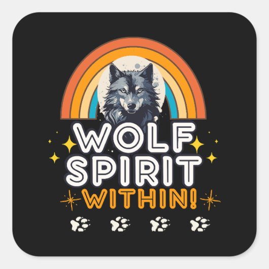 Wolfgeist Innen Quadratischer Aufkleber (Vorderseite)