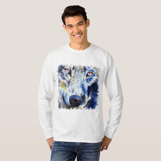 Wolfgesicht gefärbt T-Shirt (Vorne ganz)