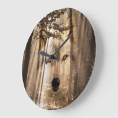 Wolfgesicht im Holz Große Wanduhr (Winkel)