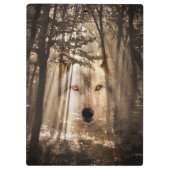 Wolfgesicht im Holz Klemmbrett (Rückseite)