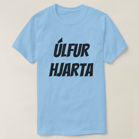 Wolfherz in isländischem (úlfur hjarta) Blau T-Shirt (Design vorne)