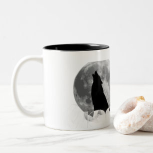 Wolfheulen bei Vollmond Y2K Ästhetik Tasse