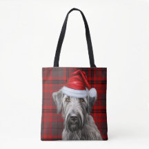 Wolfhound Christmas Dog Red Seasonal Plaid