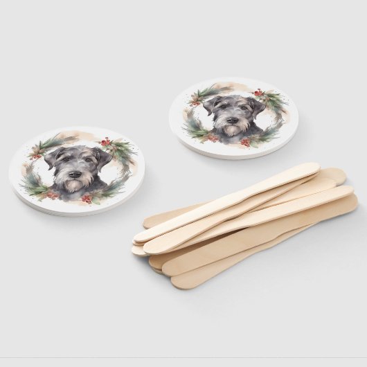 Wolfhound Christmas Wreath Festivals Fächer (Non-assembled)