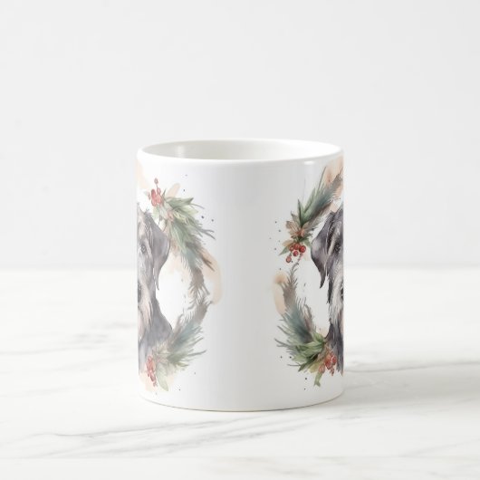 Wolfhound Christmas Wreath Festivals Kaffeetasse (Mittel)