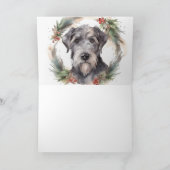 Wolfhound Christmas Wreath Festivals Karte (Innenseite)