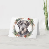 Wolfhound Christmas Wreath Festivals Karte (Vorderseite)