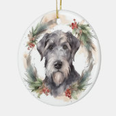 Wolfhound Christmas Wreath Festivals Keramik Ornament (Links)