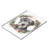 Wolfhound Christmas Wreath Festivals Notizblock (Linke Seite)