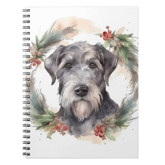Wolfhound Christmas Wreath Festivals Notizblock (Vorderseite)