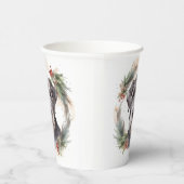 Wolfhound Christmas Wreath Festivals Pappbecher (Rechts)