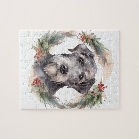 Wolfhound Christmas Wreath Festivals Puzzle (Horizontal)