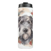 Wolfhound Christmas Wreath Festivals Thermosbecher (Vorderseite)