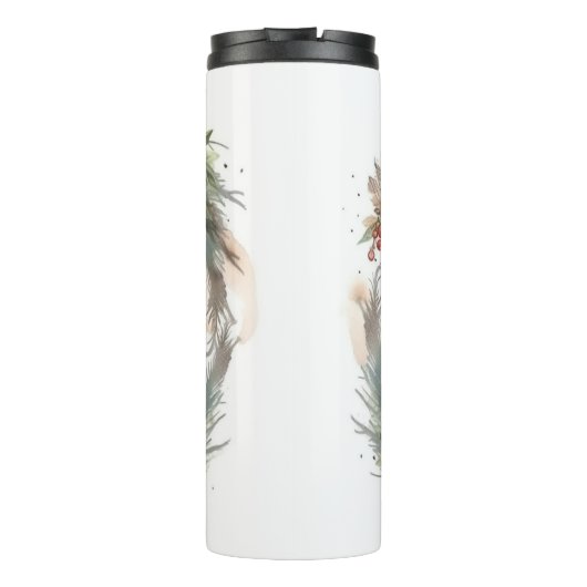 Wolfhound Christmas Wreath Festivals Thermosbecher (Rückseite)