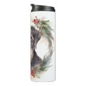 Wolfhound Christmas Wreath Festivals Thermosbecher (Nach rechts gedreht)