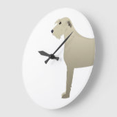 Wolfhound Dog Basic Breed Silhouette Große Wanduhr (Winkel)