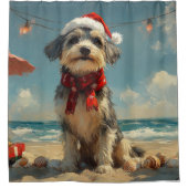 Wolfhound Dog Christmas Vintag Beach Duschvorhang (Vorderseite)