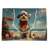 Wolfhound Dog Christmas Vintag Beach Große Geschenktüte (Vorderseite)