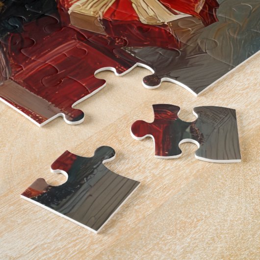 Wolfhound Dog Christmas Vintag Beach Puzzle (Seite)