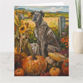 Wolfhound Dog Herbsternte Erntedank Karte (Vorderseite)