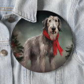 Wolfhound Dog in Schneehocht Button (Beispiel)
