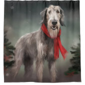 Wolfhound Dog in Schneehocht Duschvorhang (Vorderseite)
