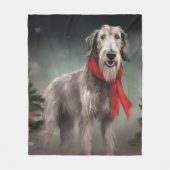 Wolfhound Dog in Schneehocht Fleecedecke (Vorderseite)