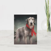 Wolfhound Dog in Schneehocht Karte (Vorderseite)