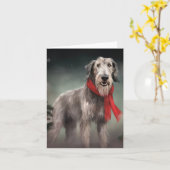 Wolfhound Dog in Schneehocht Karte (Gelbe Blume)