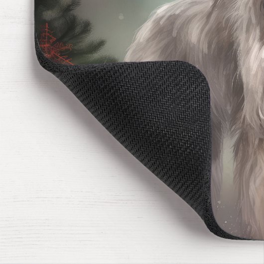 Wolfhound Dog in Schneehocht Mousepad (Ecke)
