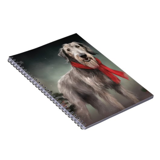 Wolfhound Dog in Schneehocht Notizblock (Rechte Seite)