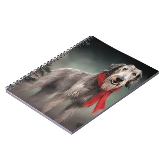 Wolfhound Dog in Schneehocht Notizblock (Linke Seite)