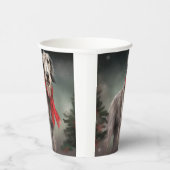 Wolfhound Dog in Schneehocht Pappbecher (Rechts)