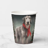 Wolfhound Dog in Schneehocht Pappbecher (Vorderseite)